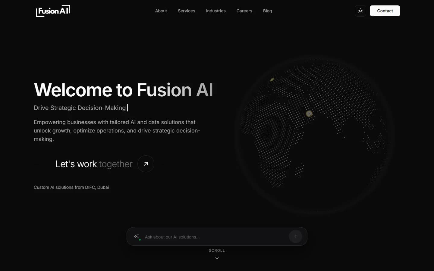 Förhandsvisning av hemsida: Fusion AI