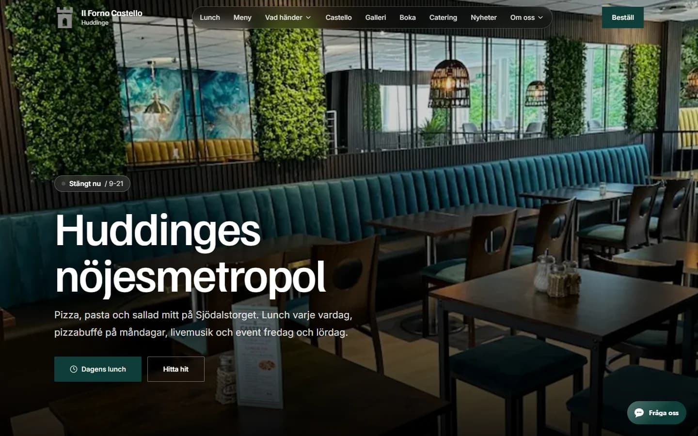 Förhandsvisning av hemsida: Il Forno Castello
